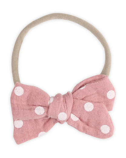 Kicks & Crawl Pink & White Headbands-Cotton & Lycra-Polka Tots-Pack of 3-For Infants