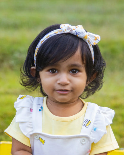 Kicks & Crawl Multicolor Headband-Cotton Blend-Sunshine-Pack of 3-For Infants