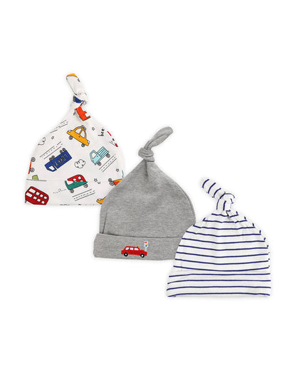 Kicks & Crawl Multicolor Cap-100% Cotton-Vroom Vroom-For Infants