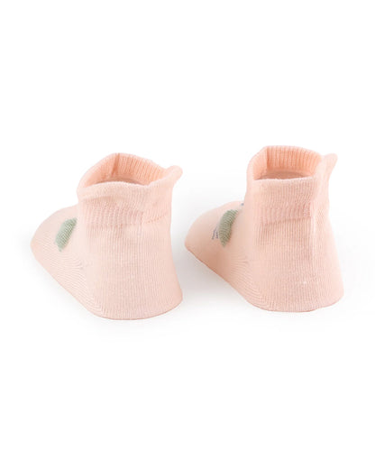 Kicks & Crawl White & Peach Socks-Cotton & Polyester-Whisker Wonder-Pack of 2-For Infants