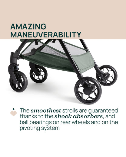 Chicco Urbino Lightweight Baby Stroller-Flat Reclining Seat-One Hand Fold-6 Months Warranty-For 0 to 4Y (Upto 22 Kg)-Evergreen