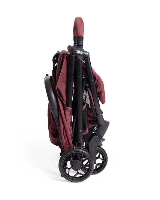 Chicco Urbino Lightweight Baby Stroller-Flat Reclining Seat-One Hand Fold-6 Months Warranty-For 0 to 4Y (Upto 22 Kg)-Ruby