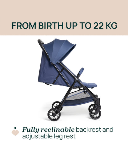 Chicco Urbino Lightweight Baby Stroller-Flat Reclining Seat-One Hand Fold-6 Months Warranty-For 0 to 4Y (Upto 22 Kg)-Royal Blue