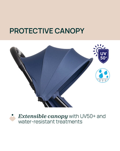 Chicco Urbino Lightweight Baby Stroller-Flat Reclining Seat-One Hand Fold-6 Months Warranty-For 0 to 4Y (Upto 22 Kg)-Royal Blue