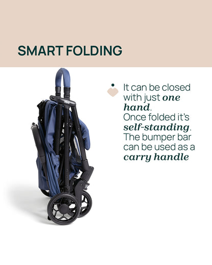 Chicco Urbino Lightweight Baby Stroller-Flat Reclining Seat-One Hand Fold-6 Months Warranty-For 0 to 4Y (Upto 22 Kg)-Royal Blue