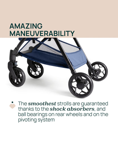 Chicco Urbino Lightweight Baby Stroller-Flat Reclining Seat-One Hand Fold-6 Months Warranty-For 0 to 4Y (Upto 22 Kg)-Royal Blue