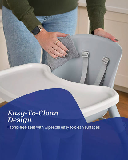 Chicco Polly Zest Baby High Chair-With Feeding Chair, Youth Stool & Baby Chair Mode- 5 Point Harness-Removable Tray-For 6M to 8Y (Upto 40 kg)-Moon Grey