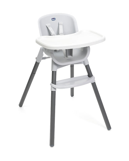 Chicco Polly Zest Baby High Chair-With Feeding Chair, Youth Stool & Baby Chair Mode- 5 Point Harness-Removable Tray-For 6M to 8Y (Upto 40 kg)-Moon Grey