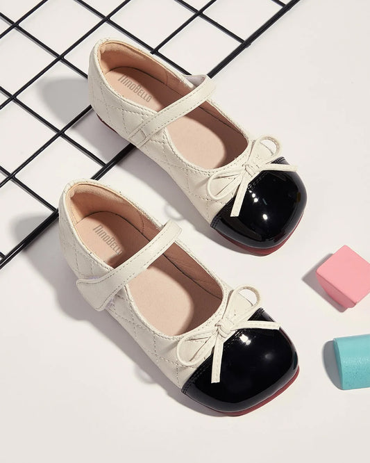 NINO BELLO Beige & Black Knot Velcro Bellies For Infants