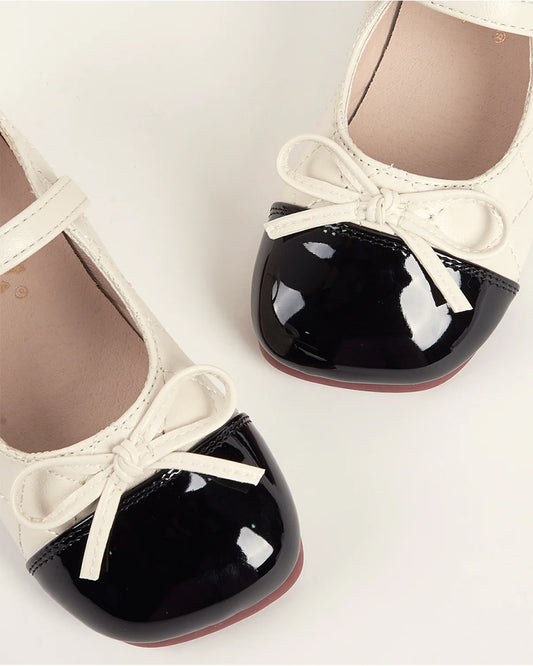 NINO BELLO Beige & Black Knot Velcro Bellies For Infants