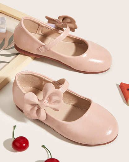NINO BELLO Peach Bow Velcro Bellies For Infants