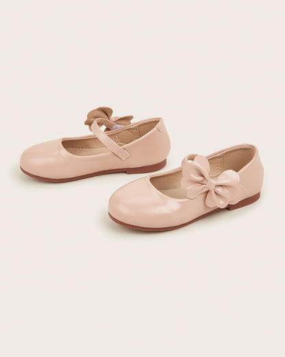NINO BELLO Peach Bow Velcro Bellies For Infants
