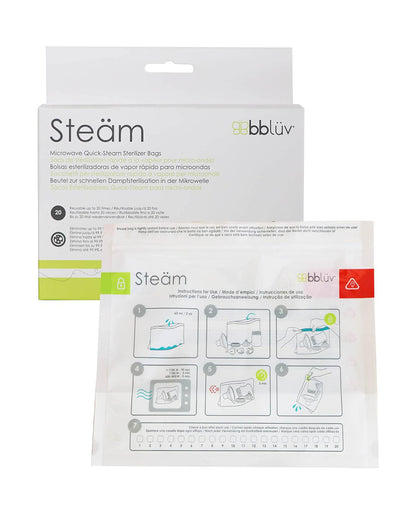 bbluv Microwave Quick Steam Sterilizer Bags-20 Uses Per Bag-BPA Free-Pack of 6