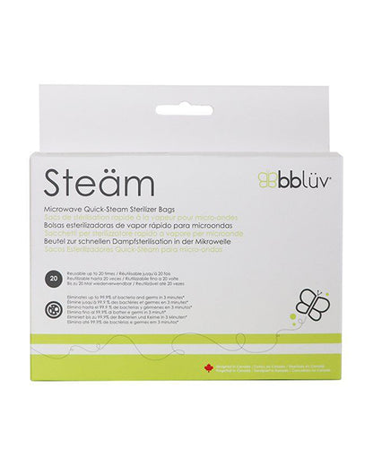 bbluv Microwave Quick Steam Sterilizer Bags-20 Uses Per Bag-BPA Free-Pack of 6