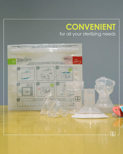 bbluv Microwave Quick Steam Sterilizer Bags-20 Uses Per Bag-BPA Free-Pack of 6