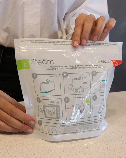 bbluv Microwave Quick Steam Sterilizer Bags-20 Uses Per Bag-BPA Free-Pack of 6