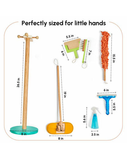 Curious Cub Cleaning Set-Includes 7 Pieces-Encourages Cleanup-Pretend & Play Toy-12M+