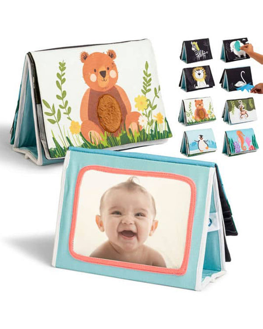 Curious Cub Tummy Time Book-Includes Baby Safe Mirror-Encourage Tummy Time-Learning & Educational Toys-0 to 12M