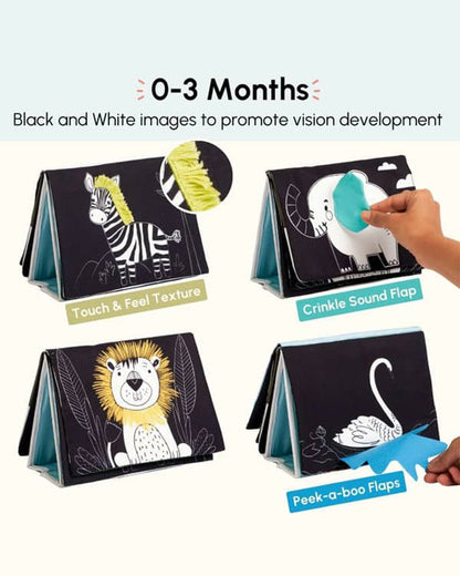 Curious Cub Tummy Time Book-Includes Baby Safe Mirror-Encourage Tummy Time-Learning & Educational Toys-0 to 12M