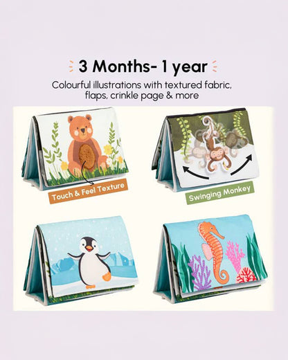 Curious Cub Tummy Time Book-Includes Baby Safe Mirror-Encourage Tummy Time-Learning & Educational Toys-0 to 12M