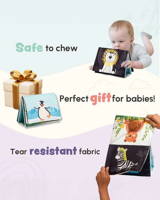 Curious Cub Tummy Time Book-Includes Baby Safe Mirror-Encourage Tummy Time-Learning & Educational Toys-0 to 12M