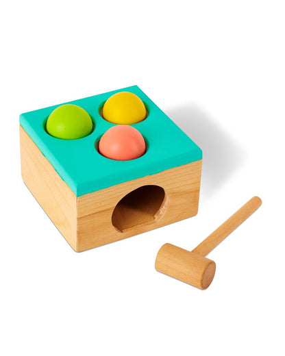 Curious Cub Wooden Hammer Ball Knock-Includes 5 Pieces-Sensory Exploration-Pretend & Play Toy-1 to 2Y