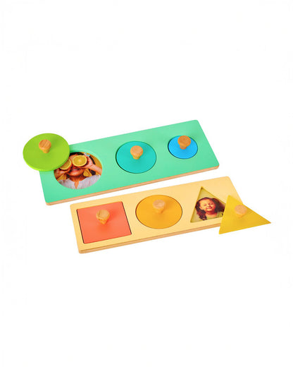 Curious Cub Circle & Multishape Puzzle-Improves Fine Motor Skills-Develops Problem Solving-Learning & Educational Toys-13M+