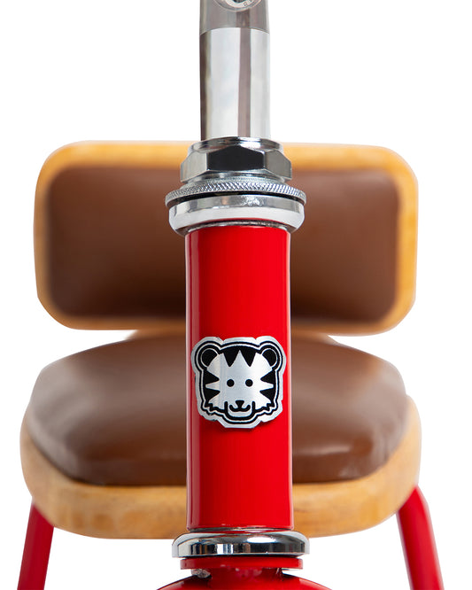 Todds Trike-ISO 8124 Certified-Detachable & Height Adjustable Parent Handlebar-With Birchwood Pedals & Vegan Leather Padded Seat-For 18M+-Racer Red