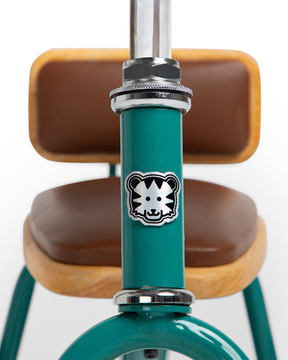 Todds Trike-ISO 8124 Certified-Detachable & Height Adjustable Parent Handlebar-With Birchwood Pedals & Vegan Leather Padded Seat-For 18M+-Mermaid Teal