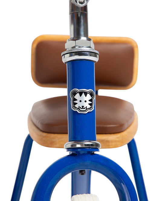 Todds Trike-ISO 8124 Certified-Detachable & Height Adjustable Parent Handlebar-With Birchwood Pedals & Vegan Leather Padded Seat-For 18M+-Boat Blue