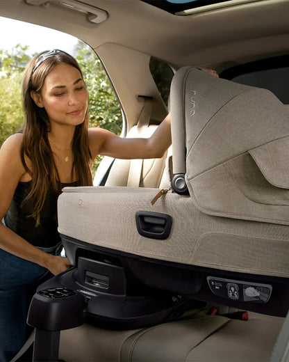 Nuna Cari NEXT Baby Carry Cot-Doubling As Car Seat & Carry Cot-3 Point Harness-With Organic Jersey Infant Insert & Dream Drape-2 Years Warranty-For 0 to 12M (Upto 13 Kg)-Granite