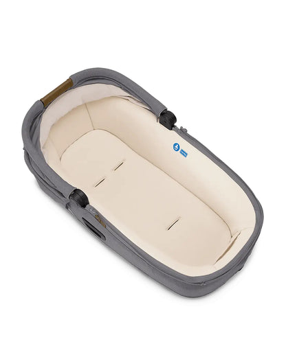 Nuna Cari NEXT Baby Carry Cot-Doubling As Car Seat & Carry Cot-3 Point Harness-With Organic Jersey Infant Insert & Dream Drape-2 Years Warranty-For 0 to 12M (Upto 13 Kg)-Granite