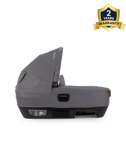 Nuna Cari NEXT Baby Carry Cot-Doubling As Car Seat & Carry Cot-3 Point Harness-With Organic Jersey Infant Insert & Dream Drape-2 Years Warranty-For 0 to 12M (Upto 13 Kg)-Granite