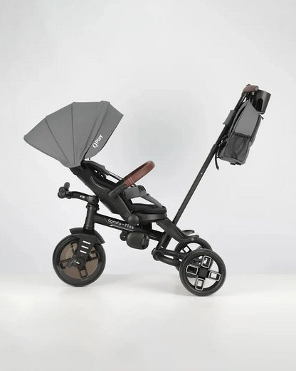 Qplay Comfo Max 7-in-1 Trike-Height Adjustable Parent Handle Bar-360 Degrees Rotating Seat-Adjustable Backrest-Foldable Frame-With Detachable Backpack-For 10M to 6Y (Upto 25 Kg)-Grey