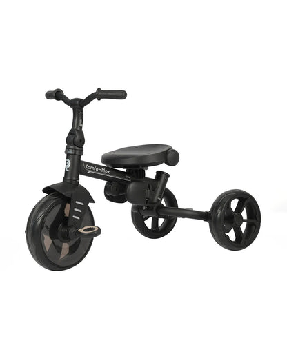 Qplay Comfo Max 7-in-1 Trike-Height Adjustable Parent Handle Bar-360 Degrees Rotating Seat-Adjustable Backrest-Foldable Frame-With Detachable Backpack-For 10M to 6Y (Upto 25 Kg)-Grey