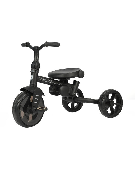 Qplay Comfo Max 7-in-1 Trike-Height Adjustable Parent Handle Bar-360 Degrees Rotating Seat-Adjustable Backrest-Foldable Frame-With Detachable Backpack-For 10M to 6Y (Upto 25 Kg)-Grey