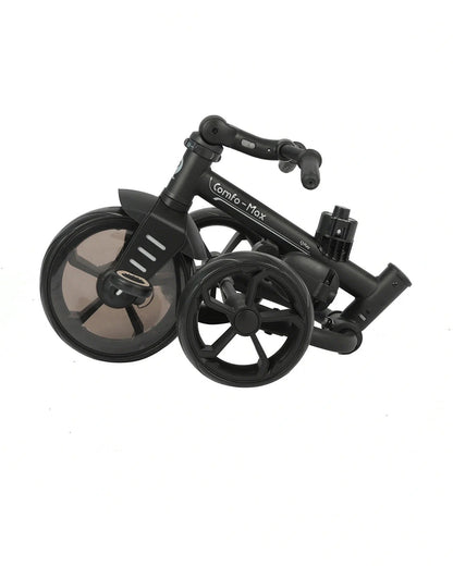 Qplay Comfo Max 7-in-1 Trike-Height Adjustable Parent Handle Bar-360 Degrees Rotating Seat-Adjustable Backrest-Foldable Frame-With Detachable Backpack-For 10M to 6Y (Upto 25 Kg)-Grey