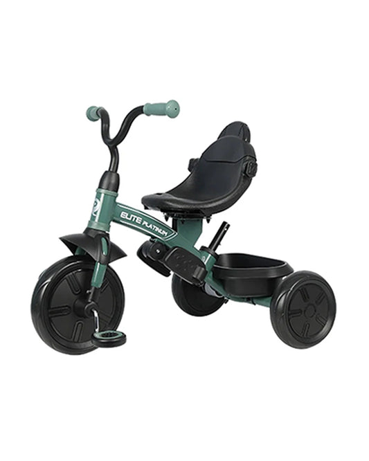Qplay Elite Platinum 6 in 1 Trike-Height Adjustable Parent Handle Bar-360 Degrees Rotating Seat-5 Point Harness-For 10M to 6Y (Upto 25 Kg)-Green
