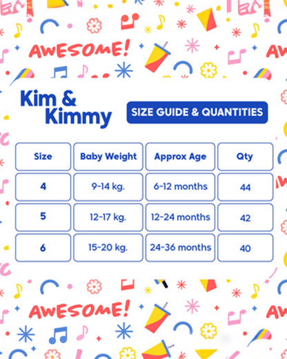 Kim & Kimmy Buoy Bottoms Diaper Pants-Size 5 (12-17Kg)-With Wetness Indicator