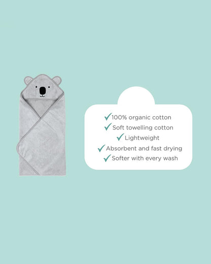 Masilo Hooded Baby Bath Towel-100% Bath Towelling Cotton-Grrly Bear