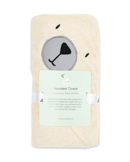 Masilo Hooded Baby Bath Towel-100% Bath Towelling Cotton-Teddy Bear