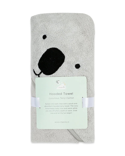 Masilo Hooded Baby Bath Towel-100% Bath Towelling Cotton-Koala Bear