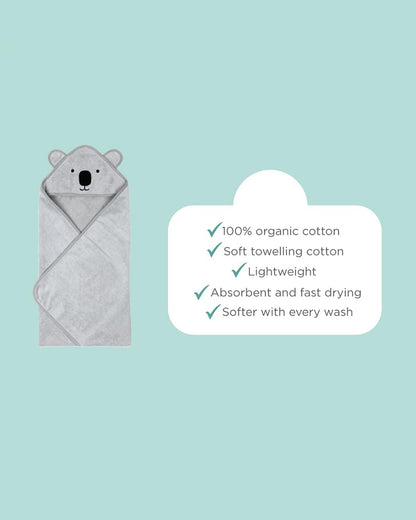 Masilo Hooded Baby Bath Towel-100% Bath Towelling Cotton-Koala Bear
