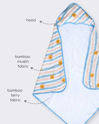 Cocoon Care Baby Hooded Towel-Bamboo Terry-Cheerful Stripes