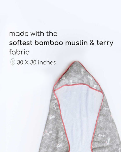 Cocoon Care Baby Hooded Towel-Bamboo Terry-Grey Grove
