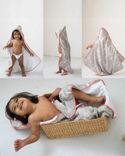 Cocoon Care Baby Hooded Towel-Bamboo Terry-Grey Grove