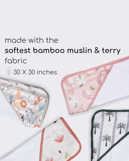 Cocoon Care Baby Hooded Towel-Bamboo Terry-Pink Whale & Me