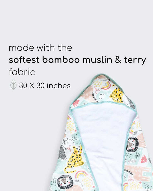 Cocoon Care Baby Hooded Towel-Bamboo Terry-Jungle Safari