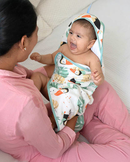 Cocoon Care Baby Hooded Towel-Bamboo Terry-Happy Toucan