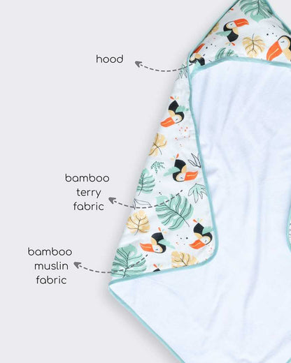 Cocoon Care Baby Hooded Towel-Bamboo Terry-Happy Toucan